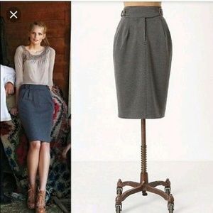 Anthropologie MAEVE Double Buckle Pencil Skirt